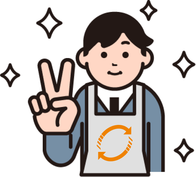 ピースしている男性